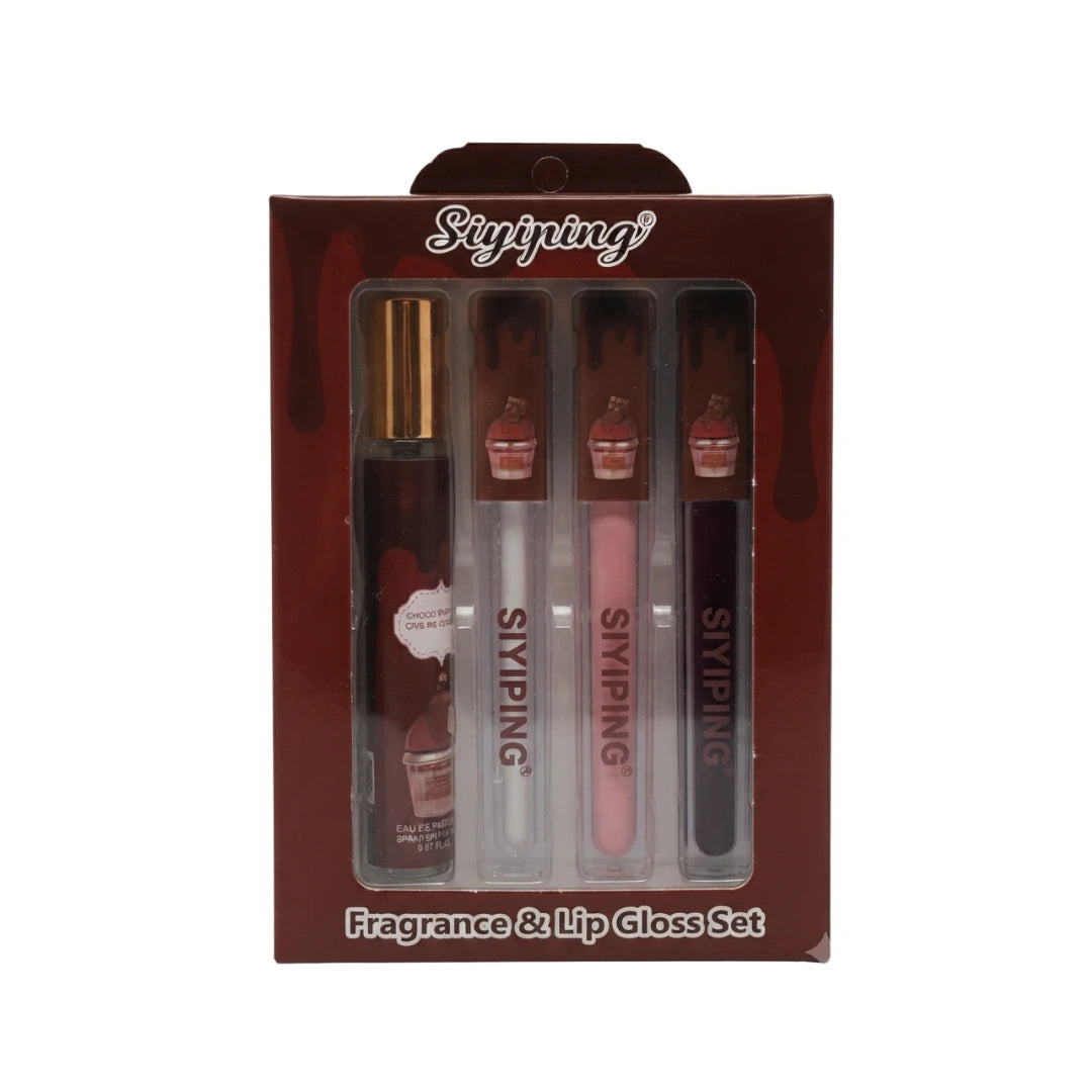 Set Perfume de Cartera + 3 Lip Gloss — Inspiración Give Me Gourmand | 6 Aromas