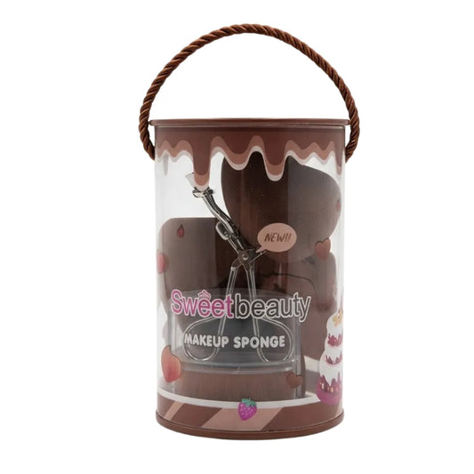 Set Esponjas + Encrespador + Brocha Sweet Beauty — 3 Colores Disponibles