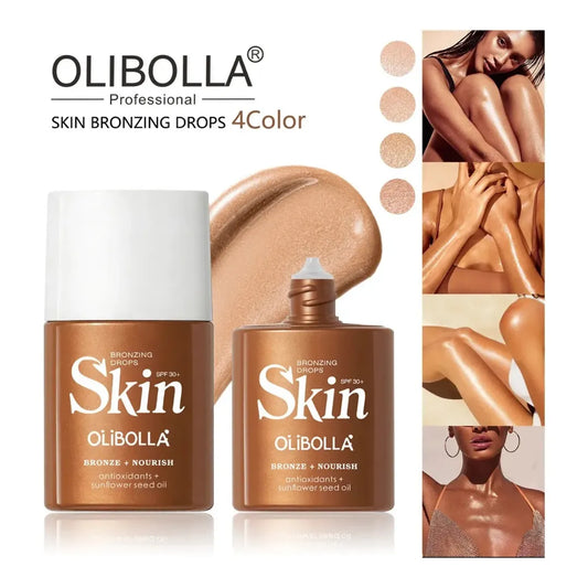Base Líquida con Protector Solar SPF30+ Olibolla Bronzing Drops — 4 Tonos Disponibles