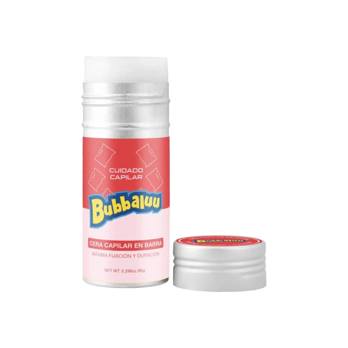 Barra De Cera Fijadora Para Cabello Bubbaluu aroma frutilla