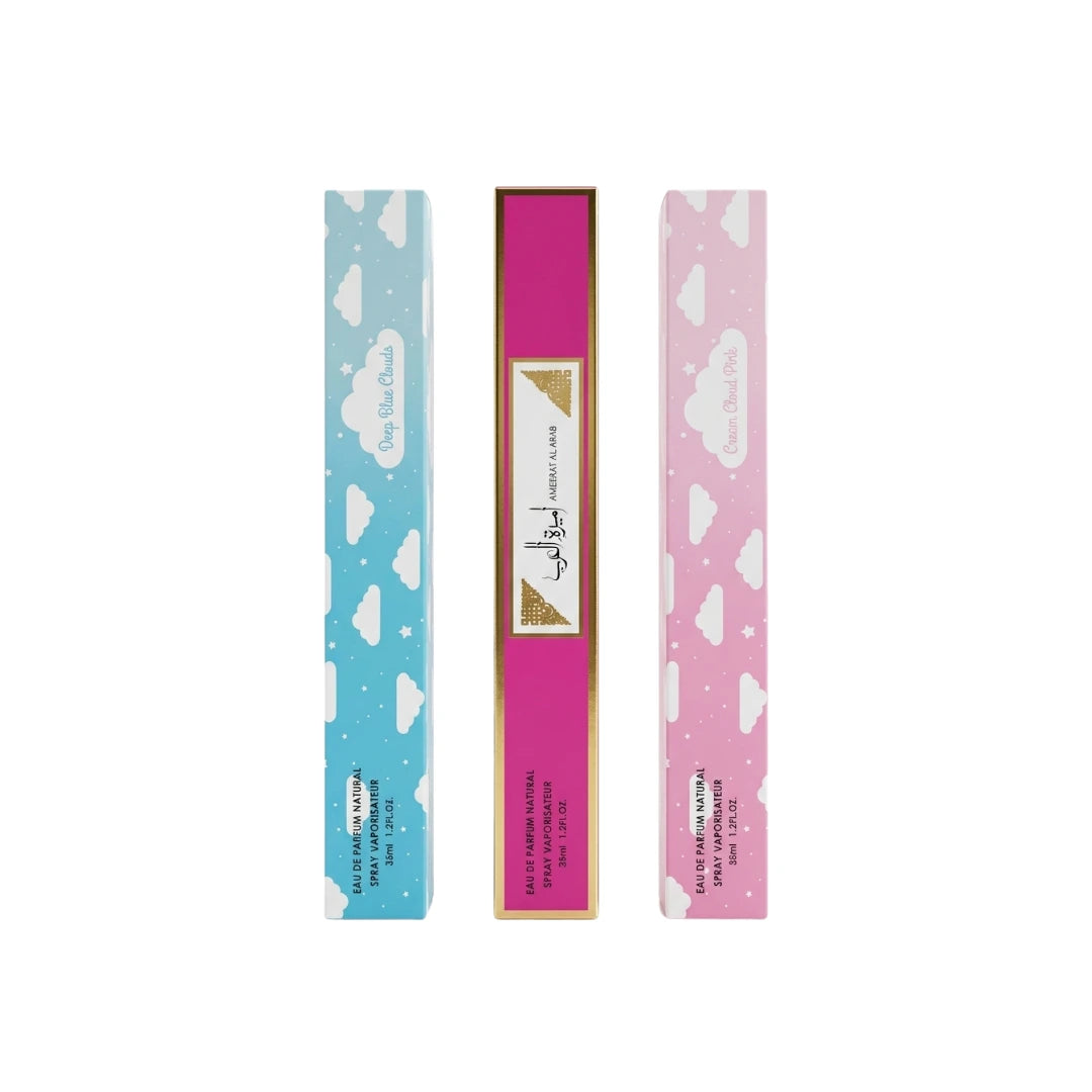 Pack 3 Perfumes de Cartera 35ml | Yara, Asad, Give Me Gourmet & Inspired Ariana Grande