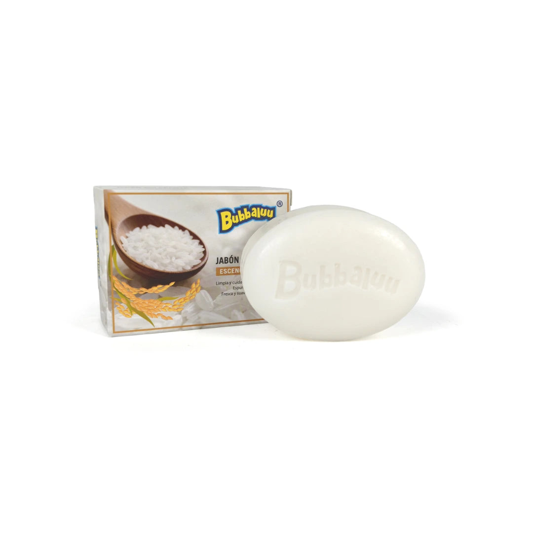 Jabón Aclarante Esencia de Arroz Bubbaluu 100g – Ilumina y Pareja el Tono