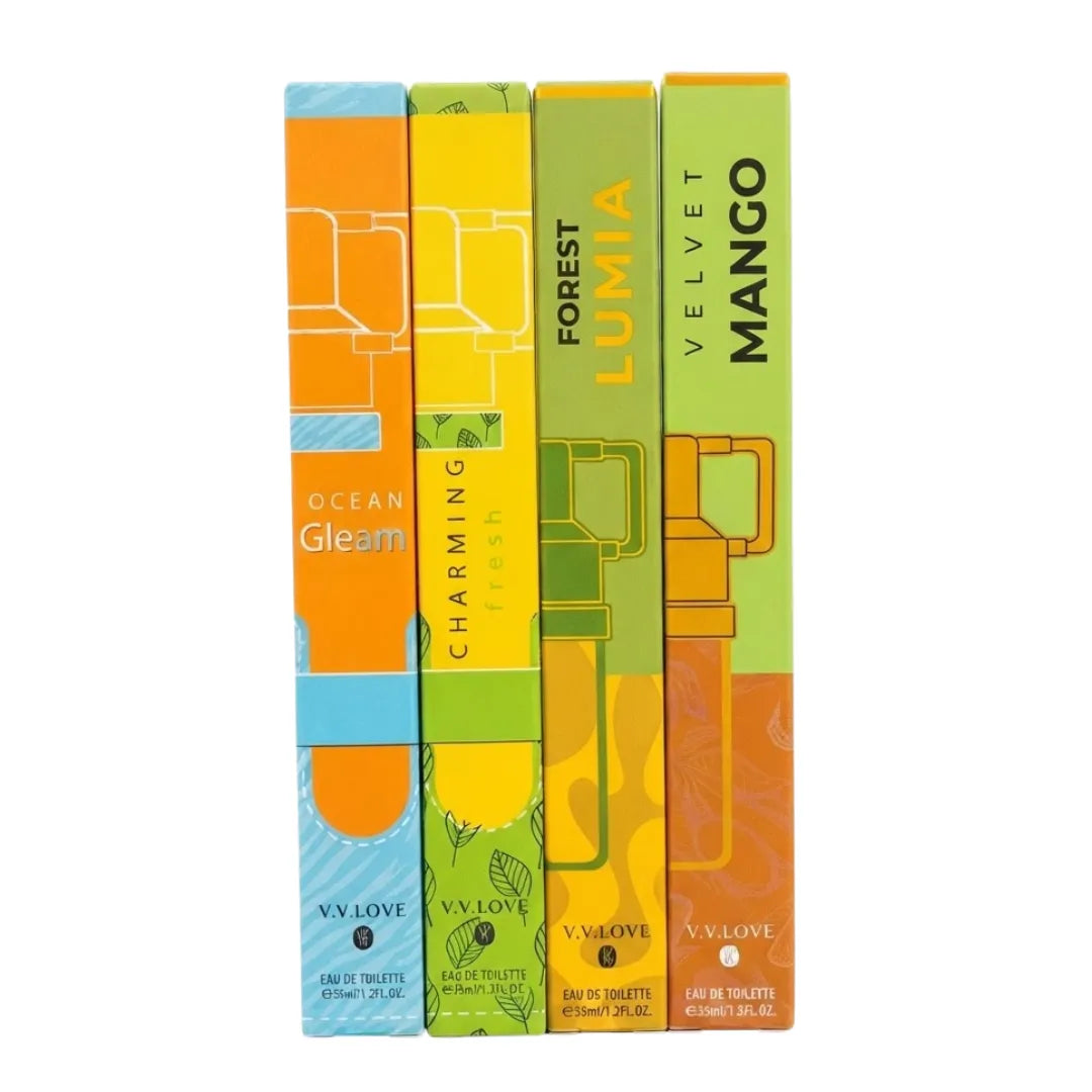 Pack 4 Perfumes de Cartera VV Love 35ml — Inspiración Línea Odyssey Armaf | Aromas Exclusivos