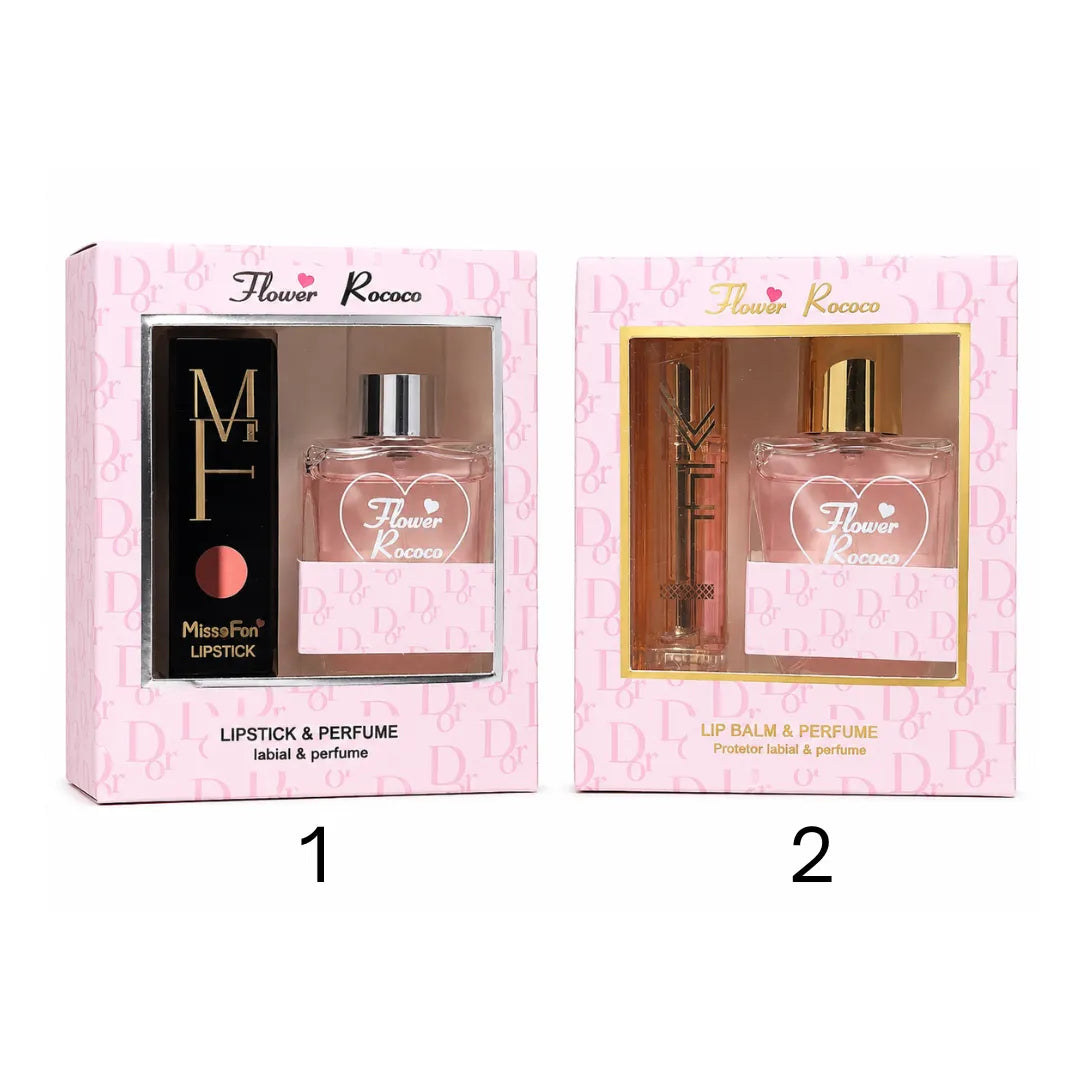 Pack Miniatura de Perfume + Labial Flower Rococo — Dúo Fragancia y Color