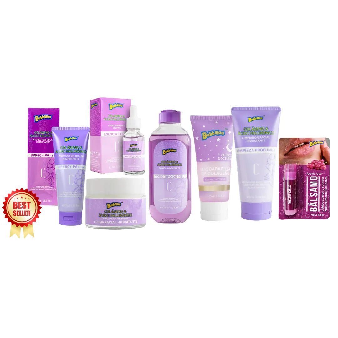 Pack Rutina Facial Completa Bubbaluu — Colágeno y Ácido Hialurónico 7 Productos