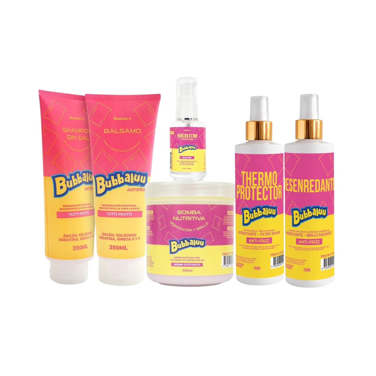 pack completo cuidado capilar bubbaluu 6 productos