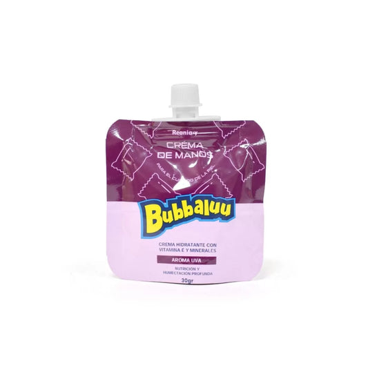 Crema de Manos Bubbaluu 30 g – Hidratación Intensiva | Uva, Tutti Frutti y Frutilla