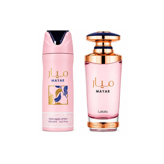 Set Mayar Lattafa Original — Perfume EDP 100ml + Spray Corporal 200ml