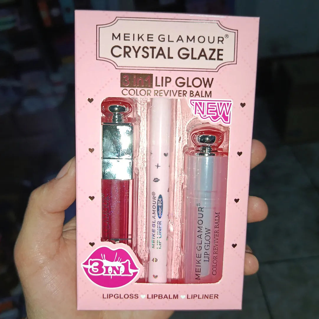 Pack 3 Lip en 1 Meike Glamour — Triple Función en un Solo Labial