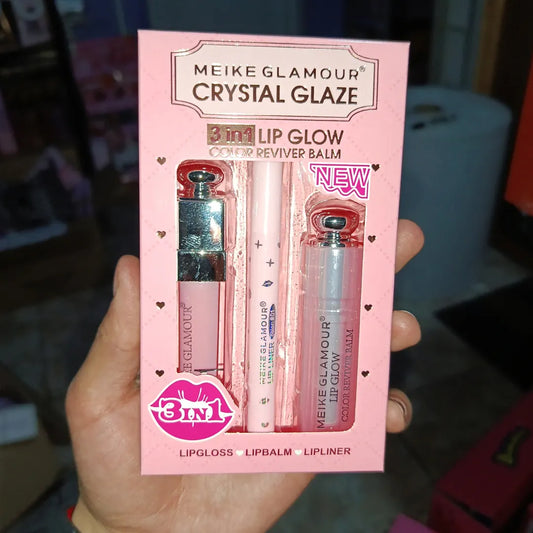 Pack 3 Lip en 1 Meike Glamour — Triple Función en un Solo Labial