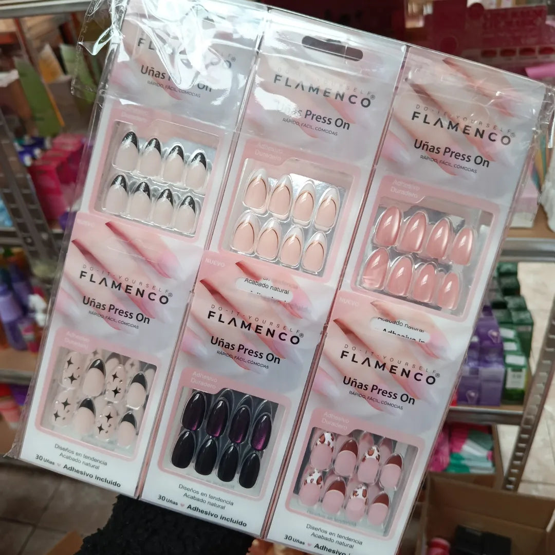 Pack Mayorista 6 Uñas Press On + 1 Pegamento — Manicure Fácil en Cantidad
