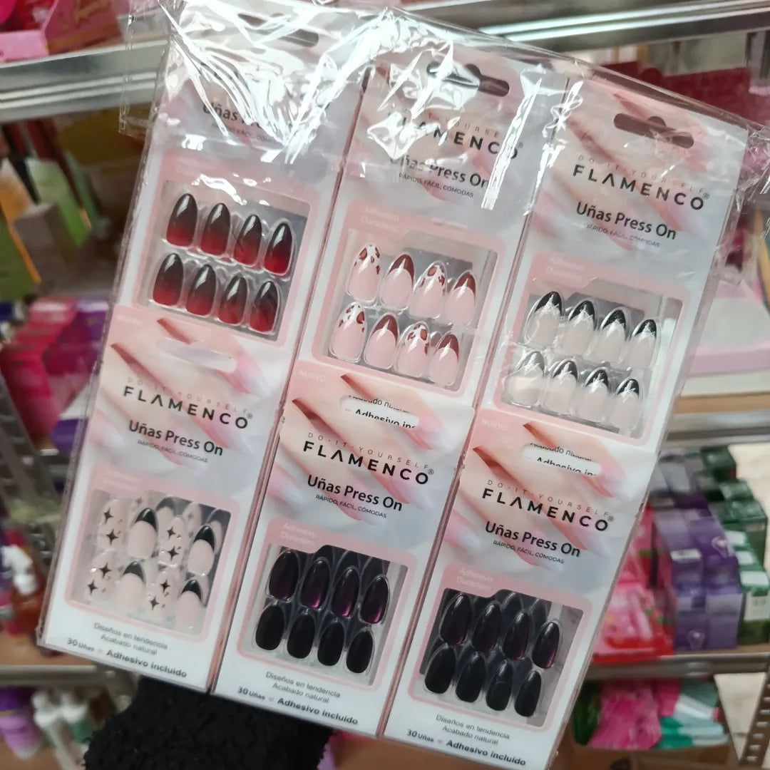 Pack Mayorista 6 Uñas Press On + 1 Pegamento — Manicure Fácil en Cantidad