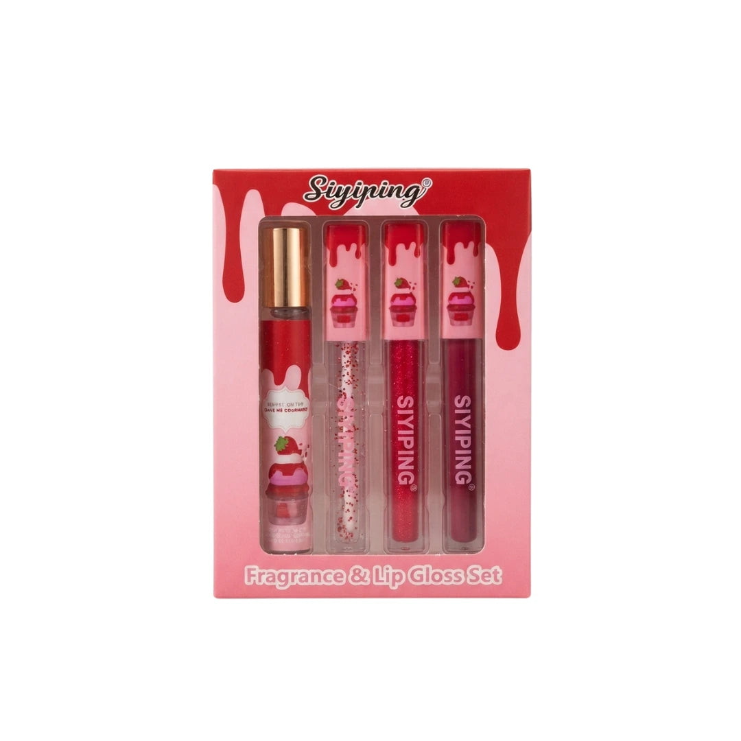 Set Perfume de Cartera + 3 Lip Gloss — Inspiración Give Me Gourmand | 6 Aromas