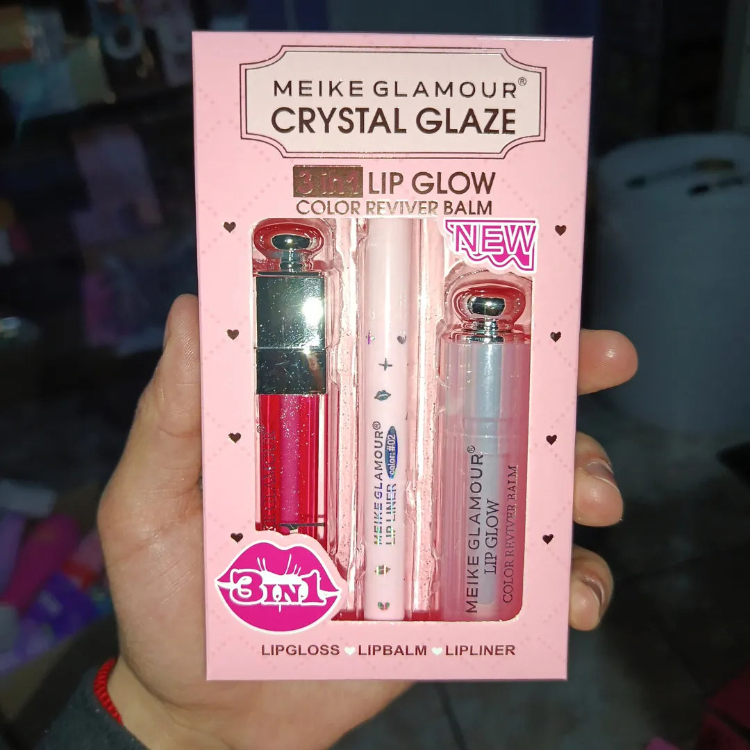 Pack 3 Lip en 1 Meike Glamour — Triple Función en un Solo Labial