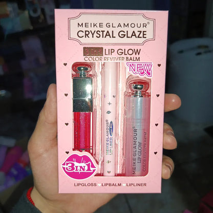 Pack 3 Lip en 1 Meike Glamour — Triple Función en un Solo Labial