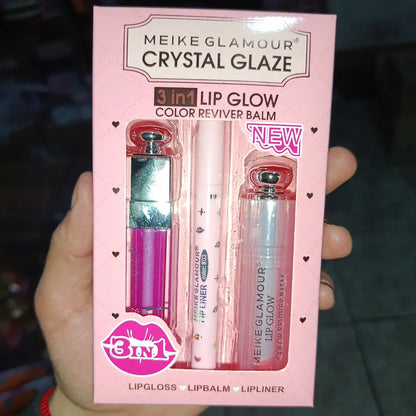 Pack 3 Lip en 1 Meike Glamour — Triple Función en un Solo Labial