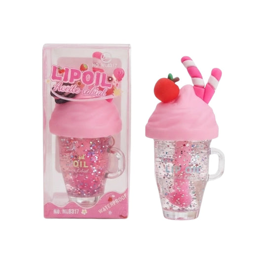Aceite Labial en Forma de Helado Waterproof — Brillo Hidratante y Resistente al Agua