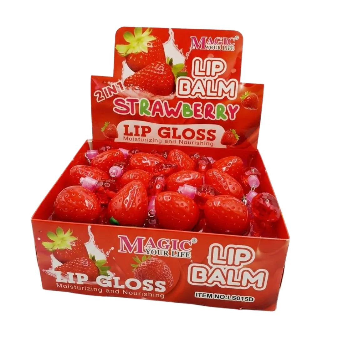 Bálsamo y Brillo Labial 2 en 1 de Frutilla Magic Your Life — Hidratación y Brillo