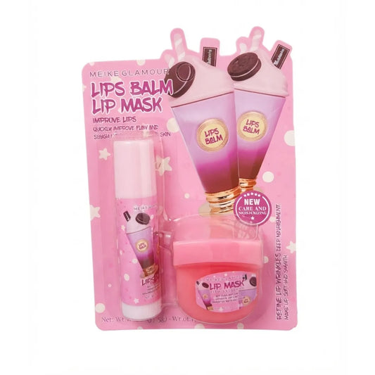 Bálsamo y Máscara Labial Meike Glamour — Dúo Hidratación + Color