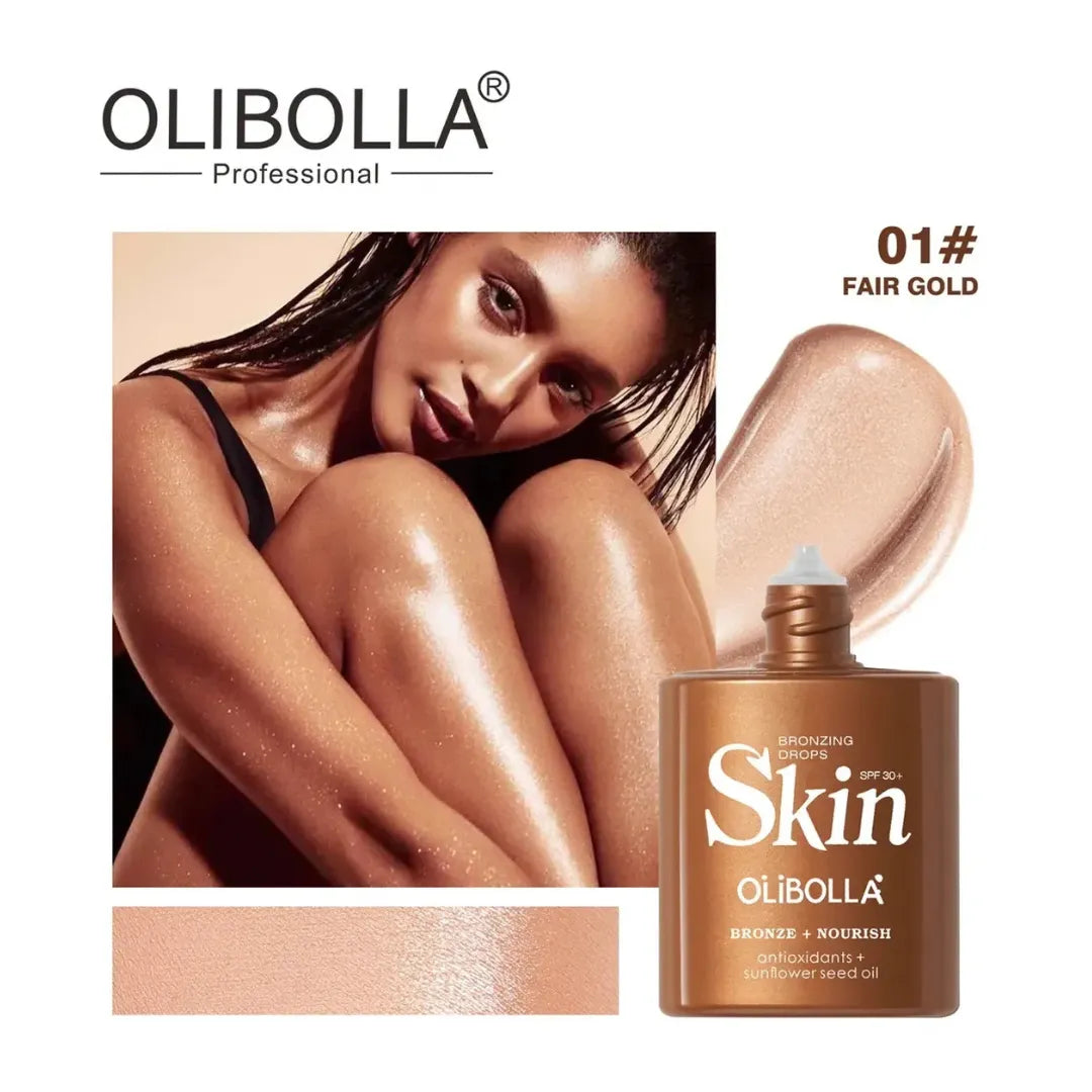 Base Líquida con Protector Solar SPF30+ Olibolla Bronzing Drops — 4 Tonos Disponibles