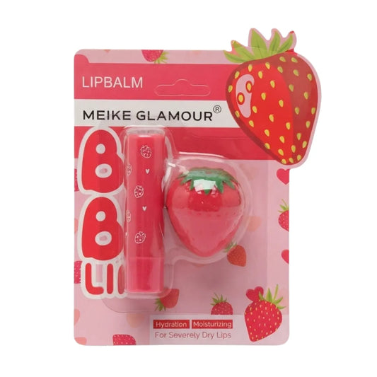 Combo Bálsamo Labial Frutilla Meike Glamour — Hidratación y Cuidado Diario