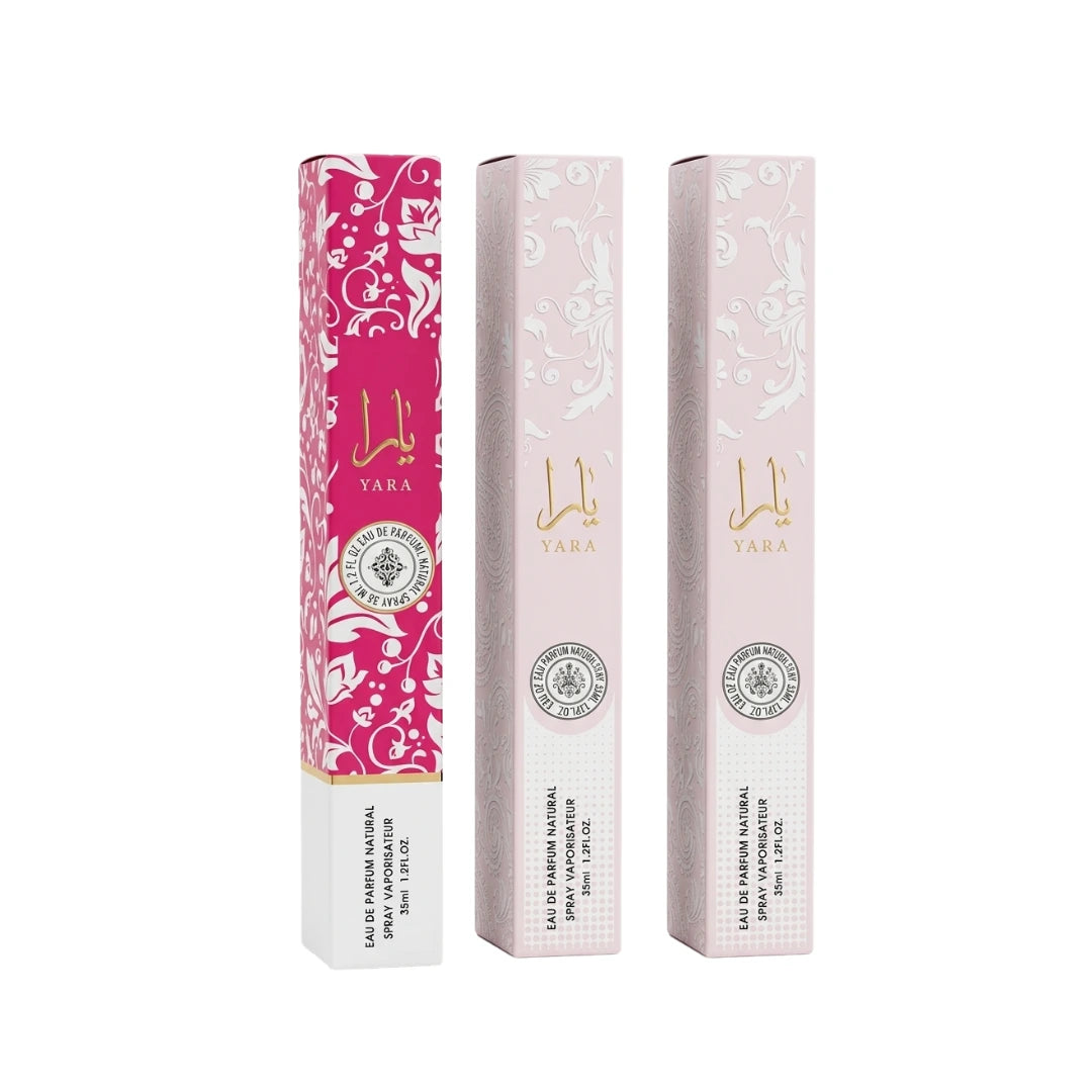 Pack 3 Perfumes de Cartera 35ml | Yara, Asad, Give Me Gourmet & Inspired Ariana Grande