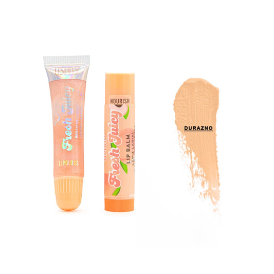 Kit Brillo de Labios Gloss + Bálsamo Labial Hidratante - Fresh’n Juicy USHAS®