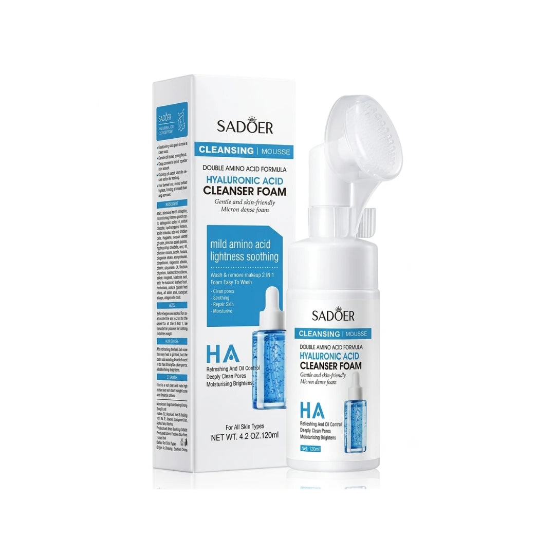 Espuma Limpiadora Facial 120ml — Vitamina B5, Ácido Hialurónico, Coenzima Q10 o Vitamina C | 4 Fórmulas