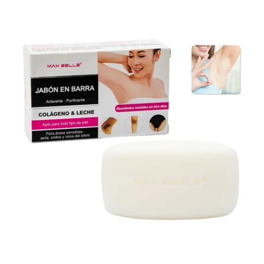 Jabón en barra de colágeno y leche Nura Skin Chile para aclarar y purificar