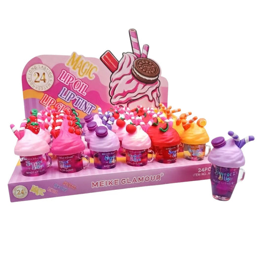 Lip Gloss Mágico con Figuras Meike Glamour — Larga Duración | Se Envía al Azar