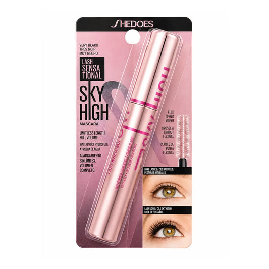 Máscara de Pestañas Sky High Shedoes Waterproof — Dupe Maybelline | Alargadora y Definidora