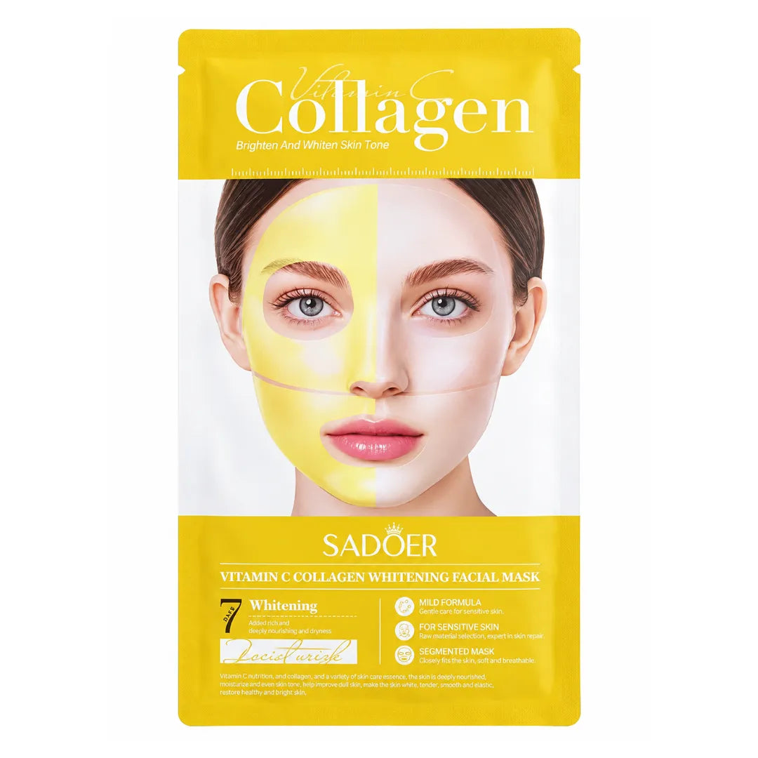 Mascarilla Facial Sadoer Colágeno + Vitamina C — Firmeza, Luminosidad e Hidratación