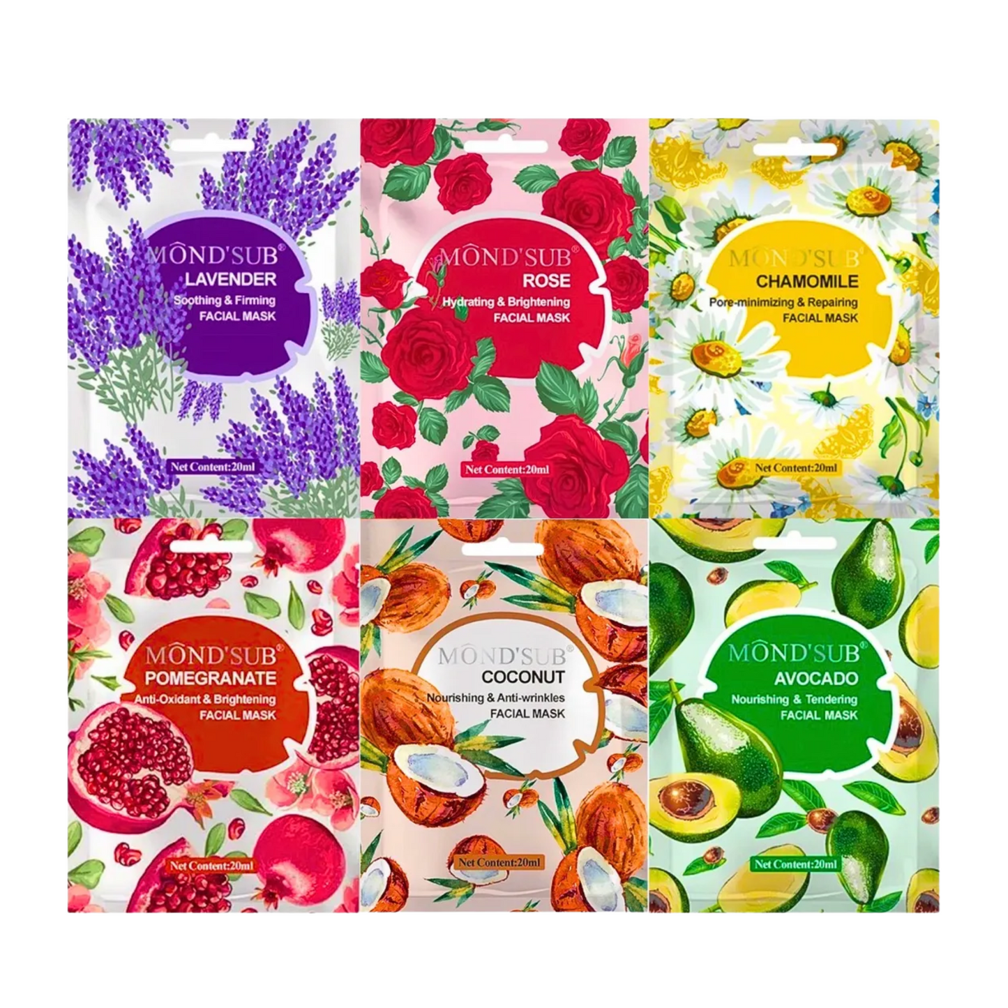 Pack mayorista de 10 cajas de mascarillas faciales Nura Skin Chile para revendedores