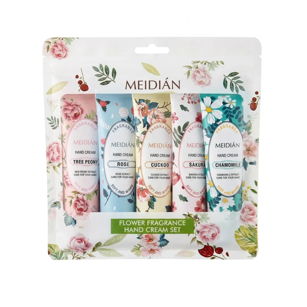Pack 5 Cremas de Mano Meidian Aroma Floral — Hidratación con Fragancias Florales