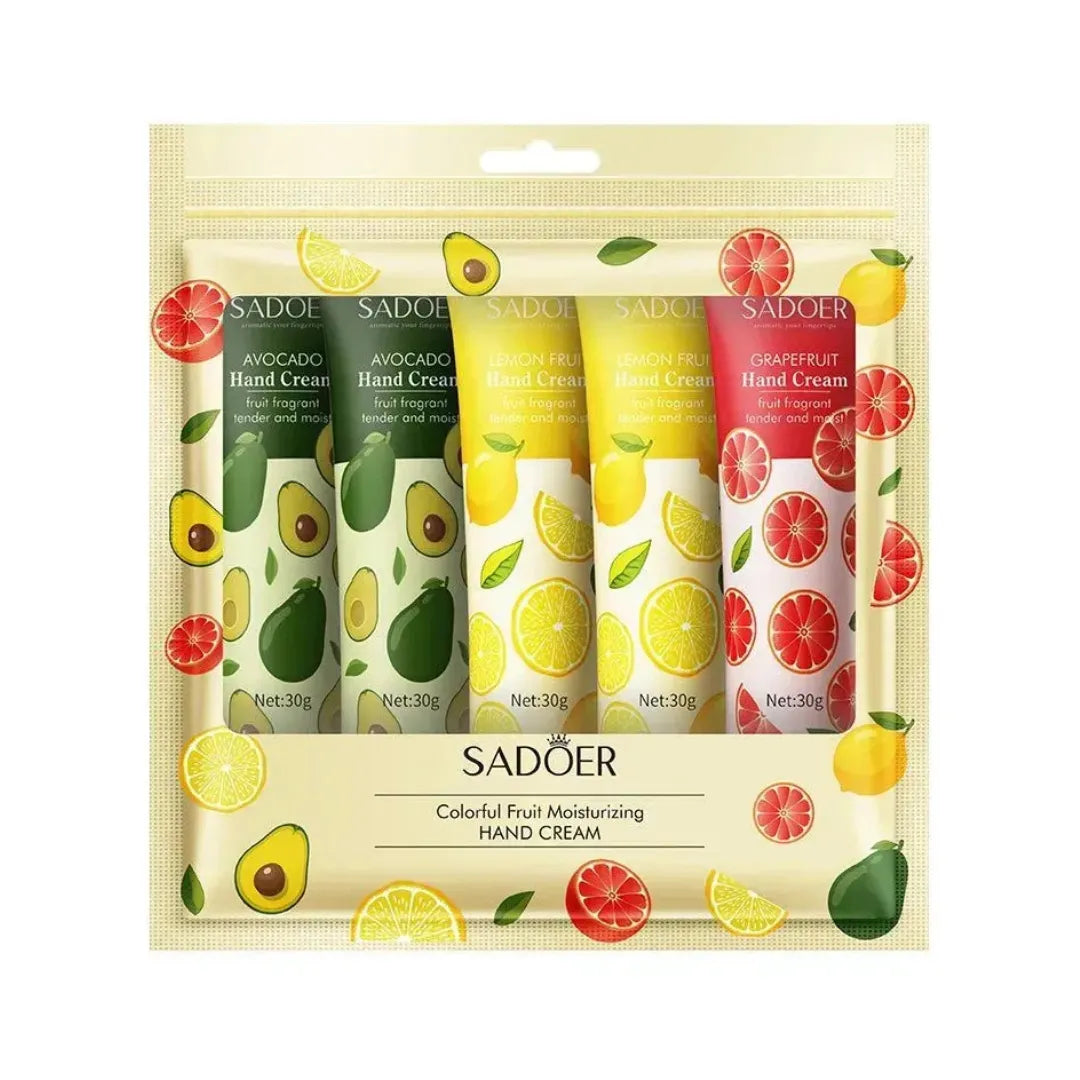 Pack 5 Cremas de Mano Sadoer Colorful Fruit Moisturizing — Hidratación Frutal Intensa