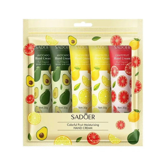 Pack 5 Cremas de Mano Sadoer Colorful Fruit Moisturizing — Hidratación Frutal Intensa