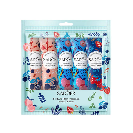 Pack 5 Cremas de Mano Sadoer Fruit and Plant Fragrance — Hidratación con Extractos Naturales