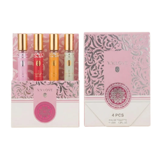 Pack Colección Yara — 4 Perfumes de Cartera VV Love | Tradicional, Moi, Candy y Tous