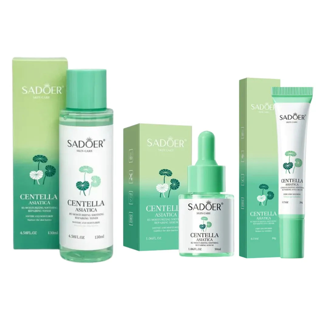Pack Skincare Sadoer Centella Asiática 3 Pasos — Rutina Calmante y Reparadora