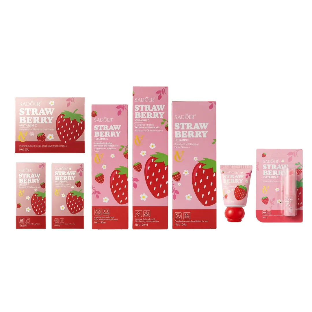 Pack Skincare Sadoer Frutilla + Vitamina C 8 Pasos — Rutina Facial Completa Antioxidante