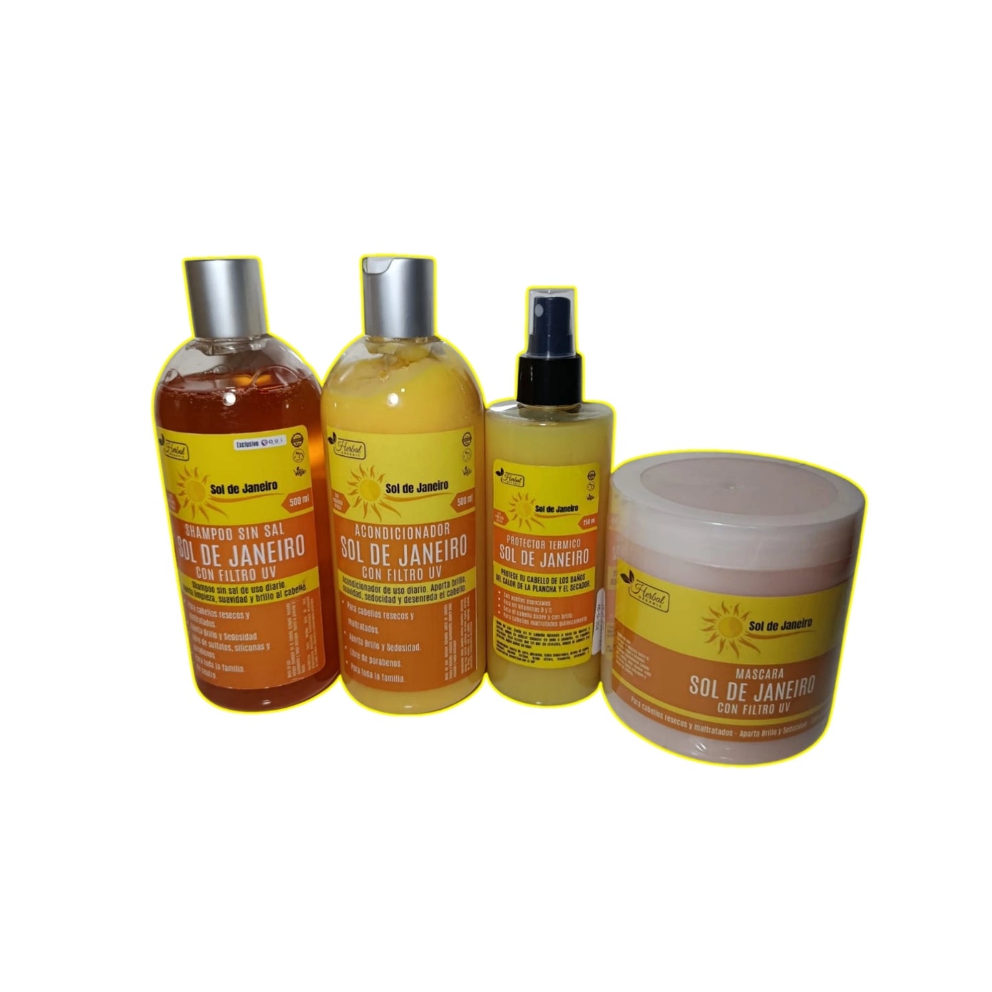 Pack cuidado capilar herbal organic