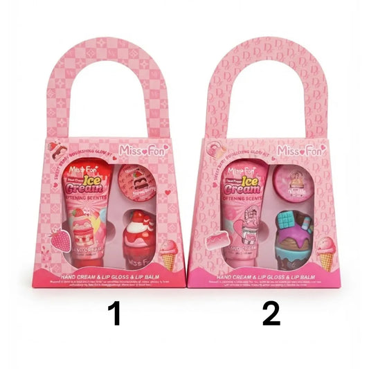 Set 3 en 1 Gourmand — Crema de Mano + Lip Gloss + Bálsamo Labial