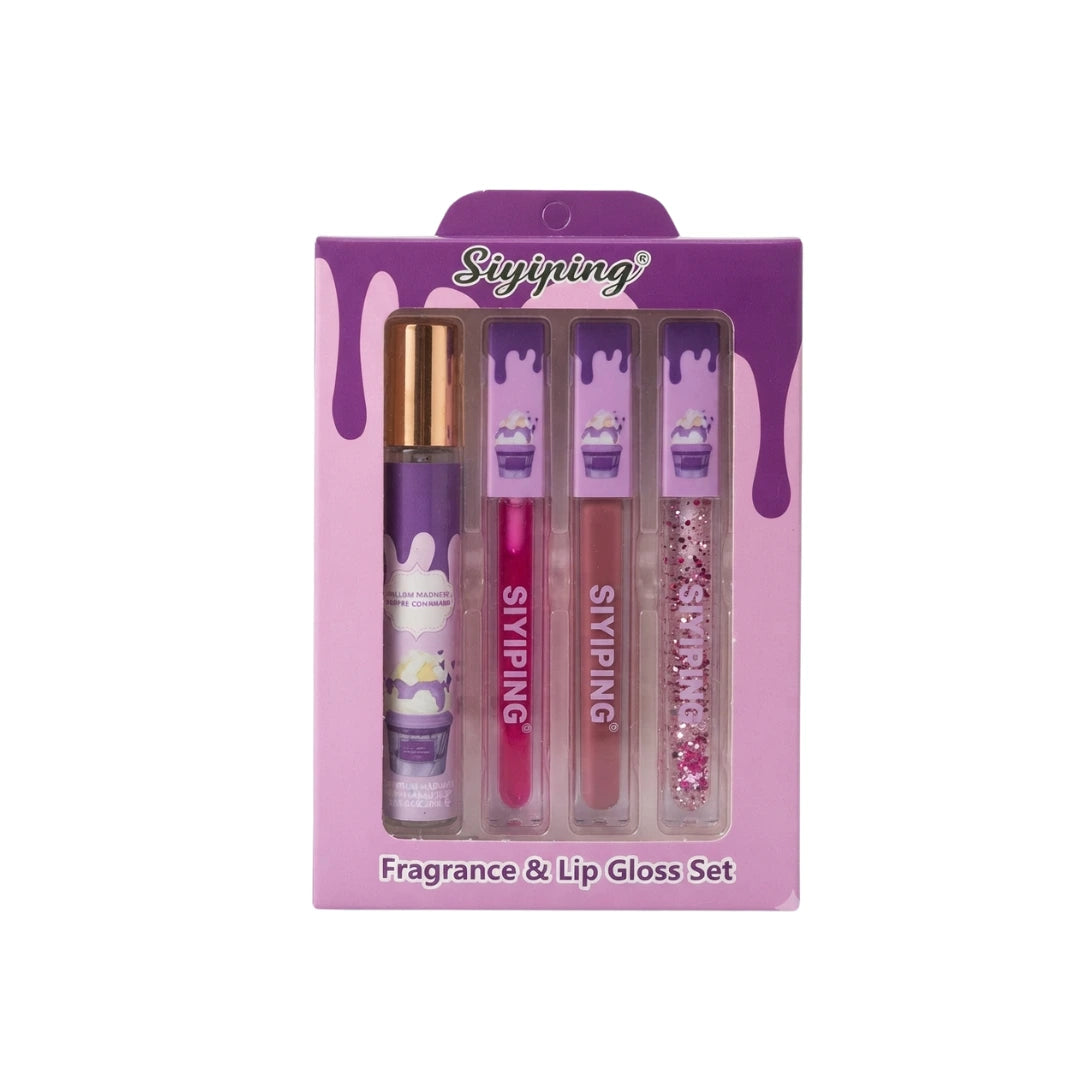 Set Perfume de Cartera + 3 Lip Gloss — Inspiración Give Me Gourmand | 6 Aromas