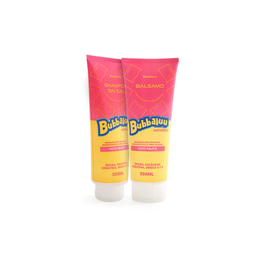 Pack Shampoo + Bálsamo Bubbaluu 350 ml – Frutilla, Uva y Tutti Frutti