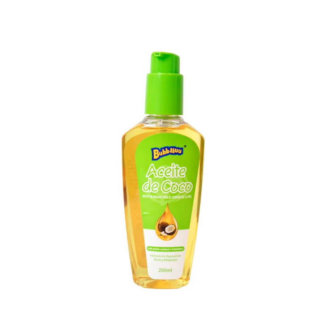 Aceite de Masajes Bubbaluu 200ml — 4 Tipos Disponibles | Relajación y Nutrición