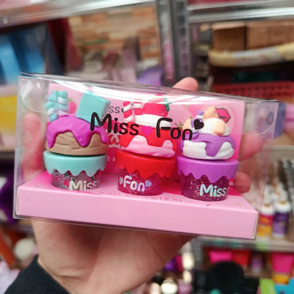 Pack 3 Lip Gloss de Postres Miss Fon — Inspiración Give Me Gourmand Lattafa | 2 Packs Distintos