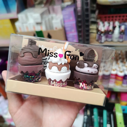 Pack 3 Lip Gloss de Postres Miss Fon — Inspiración Give Me Gourmand Lattafa | 2 Packs Distintos