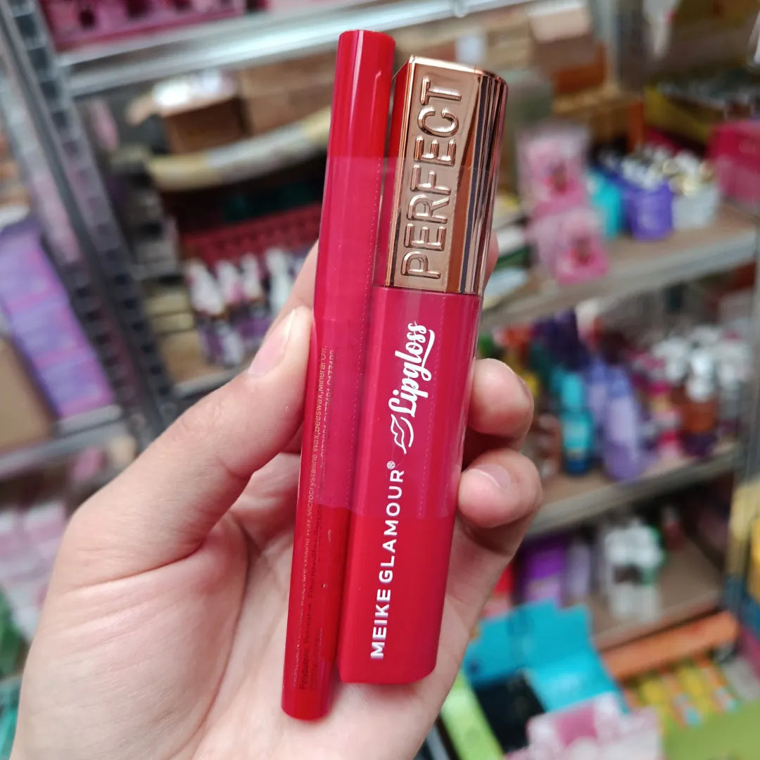 Pack Lip Gloss + Delineador Meike Glamour — 8 Tonos Disponibles