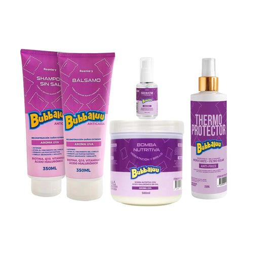 pack completo cuidado capilar de uva marca bubaluu