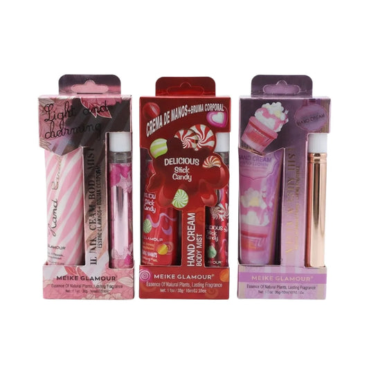 Pack 3 Sets Crema de Mano 30g + Mini Perfume de Cartera — Aromas Frescos y Dulces
